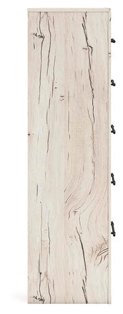 Lawroy Queen Panel Bed with Storage, Dresser, Mirror, Chest and 2 Nightstands in Light Natural - PKG020142
