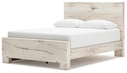 Lawroy Queen Panel Bed with Storage, Dresser, Mirror, Chest and Nightstand in Light Natural - PKG020145