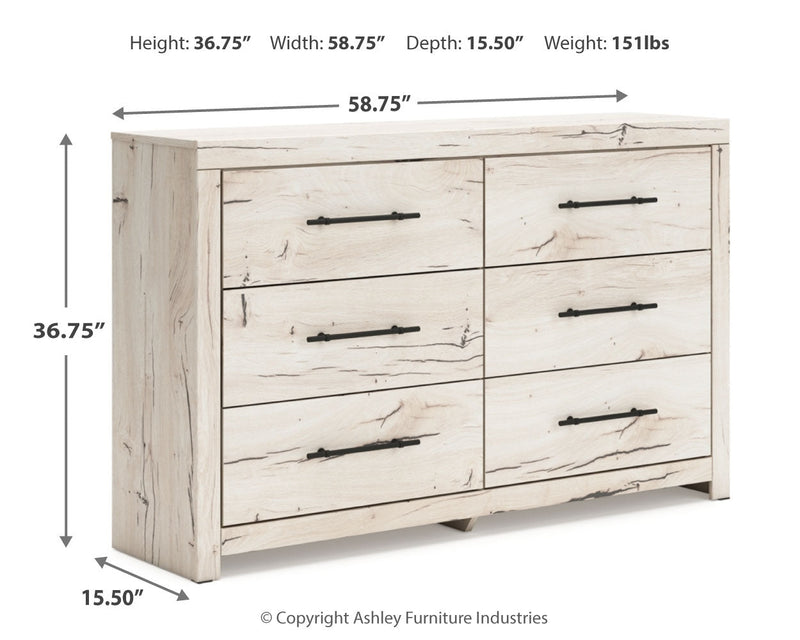 Lawroy Queen Panel Headboard with Dresser in Light Natural from Ashley - DMV Furniture