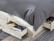 Lawroy Queen Panel Storage Bed, Dresser and 2 Nightstands in Light Natural - PKG020165