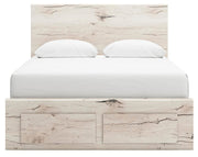 Lawroy Queen Panel Storage Bed, Dresser, Mirror, Chest and 2 Nightstands in Light Natural - PKG020160