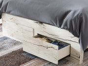 Lawroy Queen Panel Storage Bed with 2 Nightstands in Light Natural from Ashley - DMV Furniture