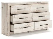Lawroy Queen Panel Storage Bed with Dresser and 2 Nightstands in Light Natural from Ashley - DMV Furniture