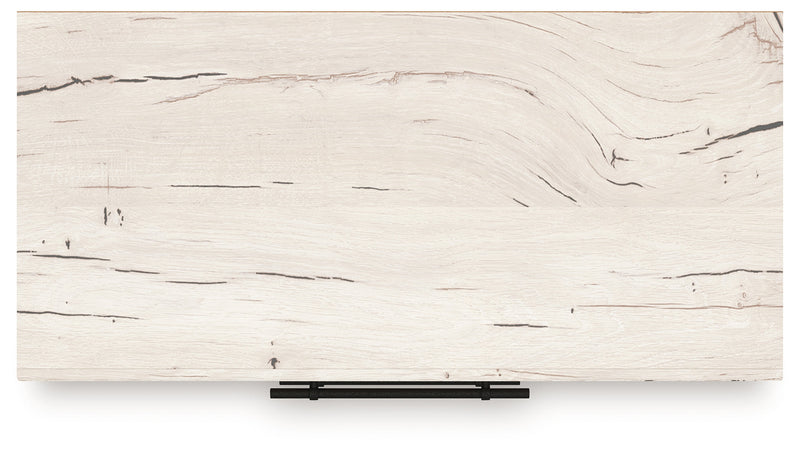 Lawroy Queen Panel Storage Bed with Mirrored Dresser, Chest and 2 Nightstands in Light Natural from Ashley - DMV Furniture