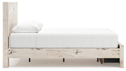 Lawroy Queen Panel Storage Bed with Mirrored Dresser, Chest and 2 Nightstands in Light Natural from Ashley - DMV Furniture