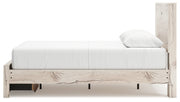 Lawroy Queen Panel Storage Bed with Mirrored Dresser, Chest and 2 Nightstands in Light Natural from Ashley - DMV Furniture