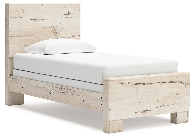 Lawroy Twin Panel Bed with Dresser and 2 Nightstands in Light Natural from Ashley - DMV Furniture