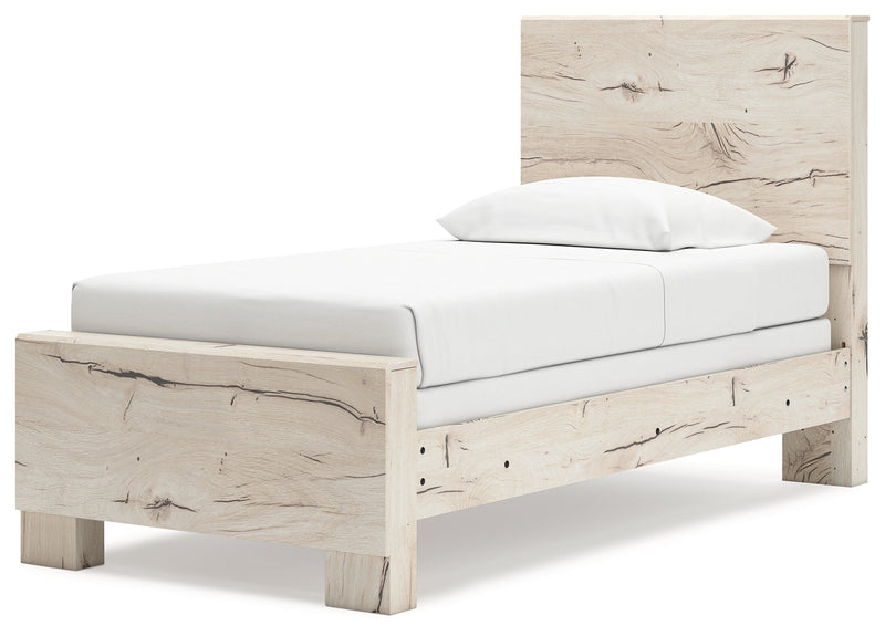 Lawroy Twin Panel Bed with Dresser and 2 Nightstands in Light Natural from Ashley - DMV Furniture