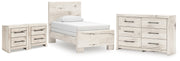 Lawroy Twin Panel Bed with Dresser and 2 Nightstands in Light Natural from Ashley - DMV Furniture