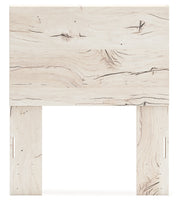 Lawroy Twin Panel Headboard with Mirrored Dresser and Nightstand in Light Natural from Ashley - DMV Furniture