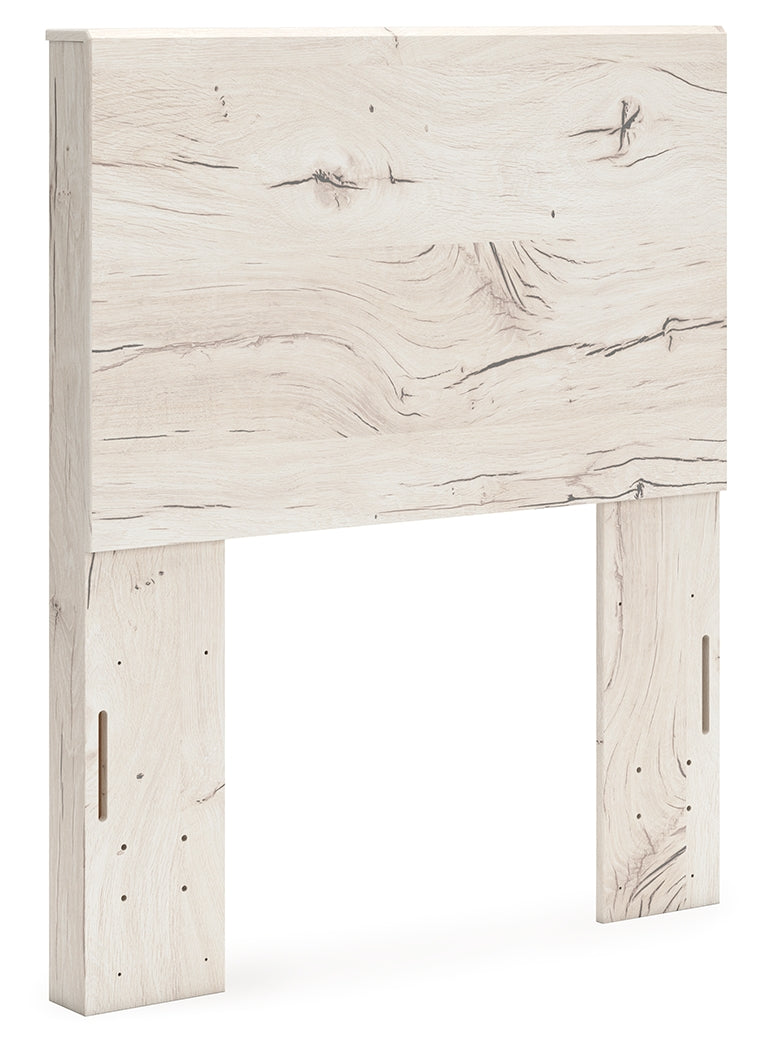 Lawroy Twin Panel Headboard with Mirrored Dresser in Light Natural from Ashley - DMV Furniture
