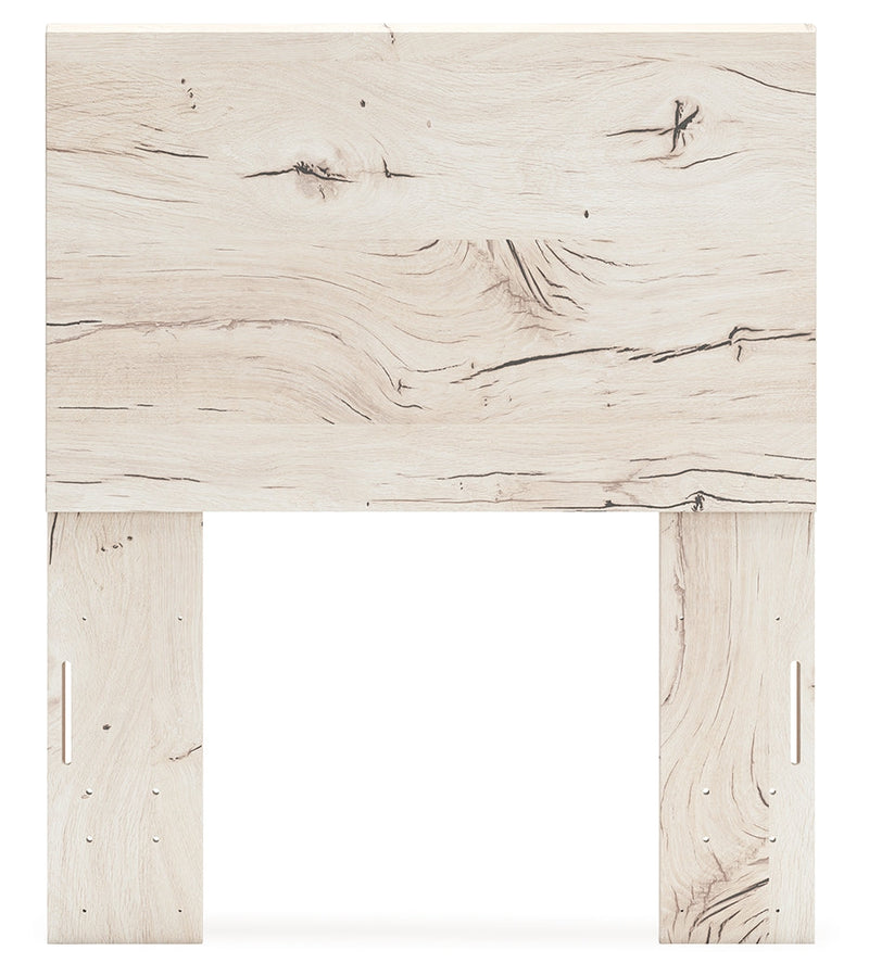 Lawroy Twin Panel Headboard with Mirrored Dresser in Light Natural from Ashley - DMV Furniture