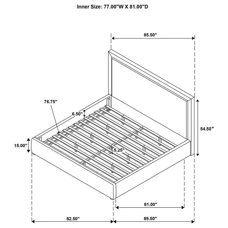 Lawson 54-inch Upholstered Eastern King Platform Bed Mushroom - 315835MKE