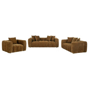 Lazaro Fabric Upholstered Wide Channel Loveseat Bronze - 511082