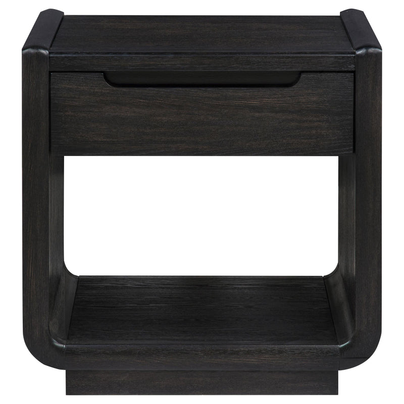 Leandro 1-drawer Wood Occasional Side End Table Burnished Black - 704637