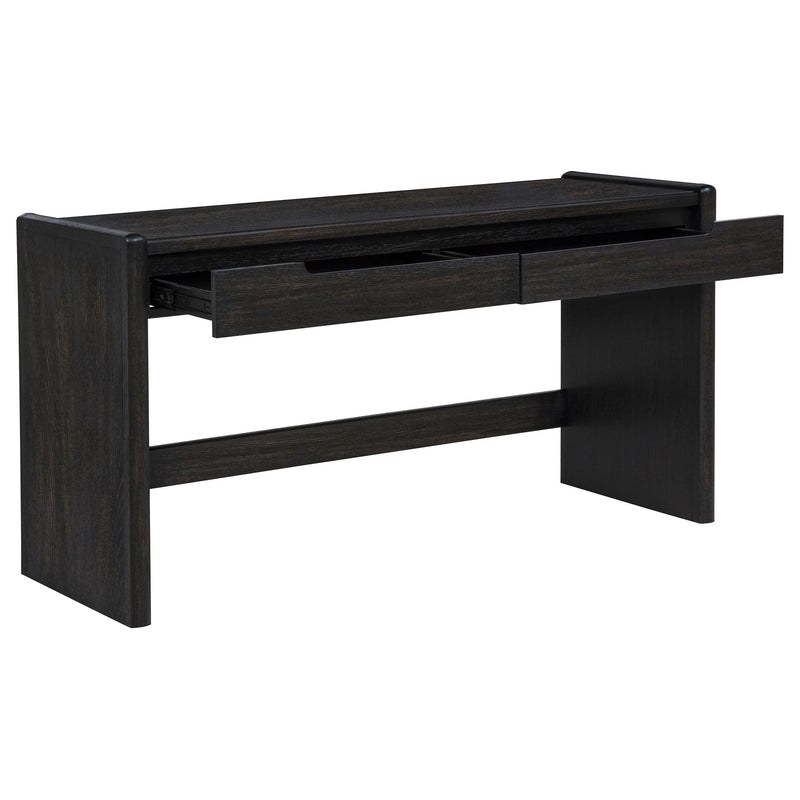 Leandro 2-drawer Home Office Writing Desk Burnished Black - 800790