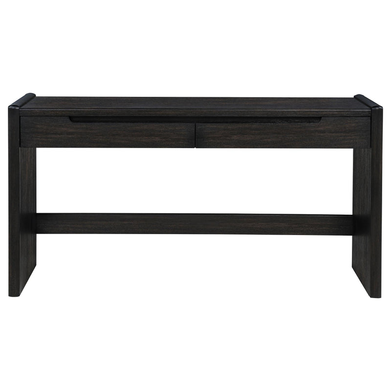 Leandro 2-drawer Home Office Writing Desk Burnished Black - 800790
