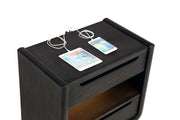 Leandro 2-drawer LED Nightstand with USB Burnished Black - 222492