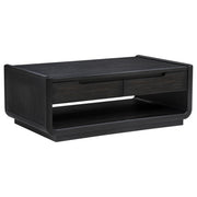 Leandro 2-piece Wood Coffee and End Table Set Burnished Black - 704638-S2
