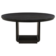 Leandro 5-piece Round Dining Table Set Burnished Black - 115390-S5A