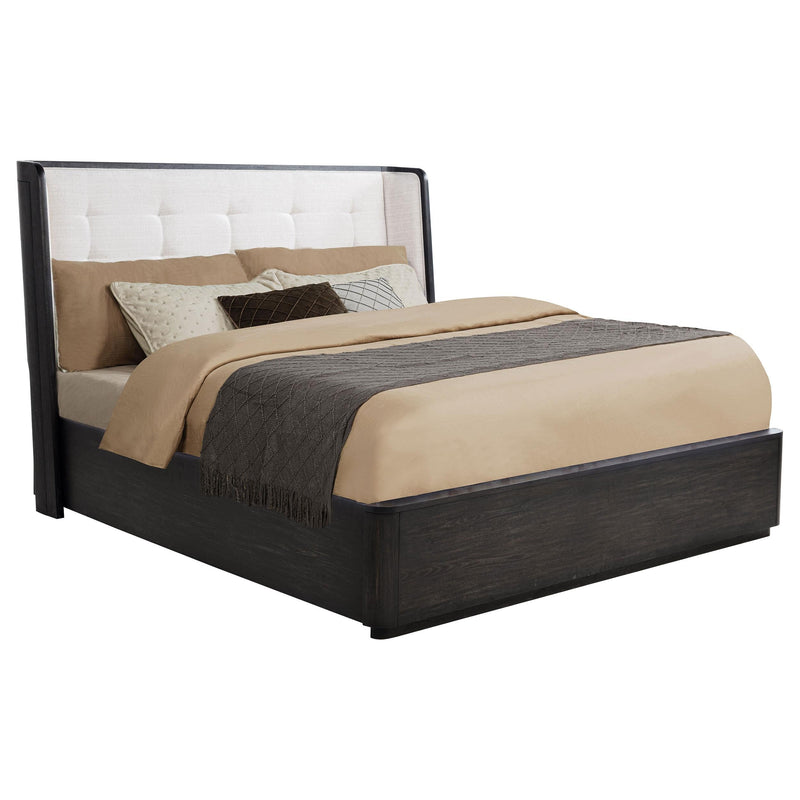Leandro 55-inch California King Wingback Bed Burnished Black - 222491KW