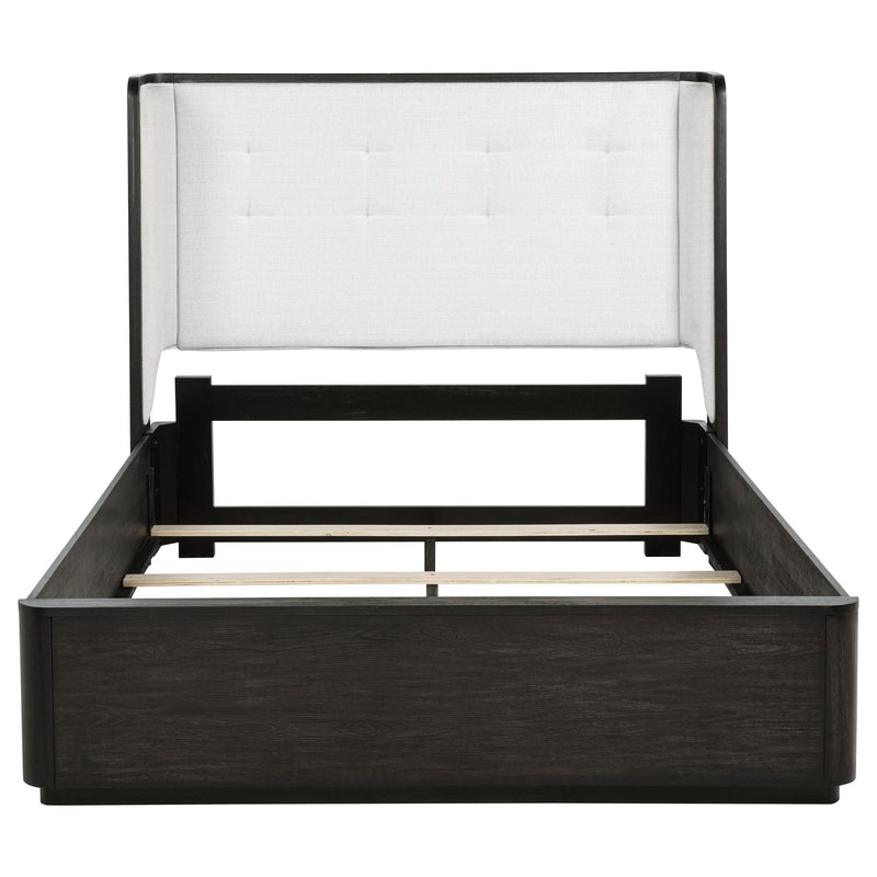 Leandro 55-inch Queen Wingback Bed Burnished Black - 222491Q