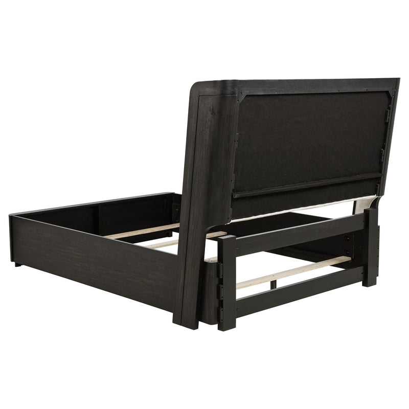 Leandro 55-inch Queen Wingback Bed Burnished Black - 222491Q