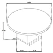 Leandro 7-piece Round Dining Table Set Burnished Black - 115390-S7