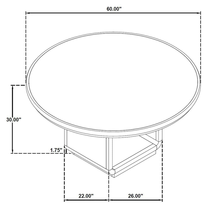 Leandro 7-piece Round Dining Table Set Burnished Black - 115390-S7