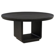 Leandro 7-piece Round Dining Table Set Burnished Black - 115390-S7