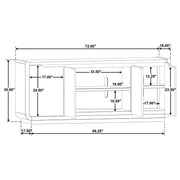 Leandro 72-inch 4-door TV Stand Media Console Burnished Black - 704633