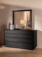 Leandro 8-drawer Bedroom Dresser with Mirror Burnished Black - 222493M