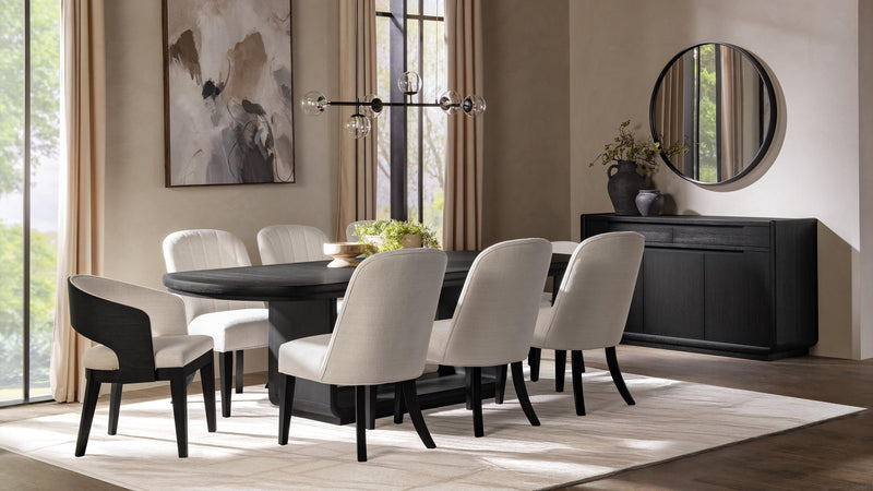 Leandro 9-piece Rectangular Dining Table Set Burnished Black - 115391-S9