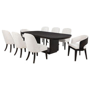 Leandro 9-piece Rectangular Dining Table Set Burnished Black - 115391-S9