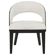 Leandro Upholstered Dining Arm Chair Cream (Set of 2) - 115393