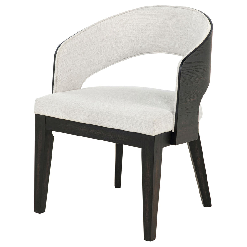 Leandro Upholstered Dining Arm Chair Cream (Set of 2) - 115393