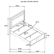 Leanne Queen LED Panel Bed Off White and Light Oak - 223131Q