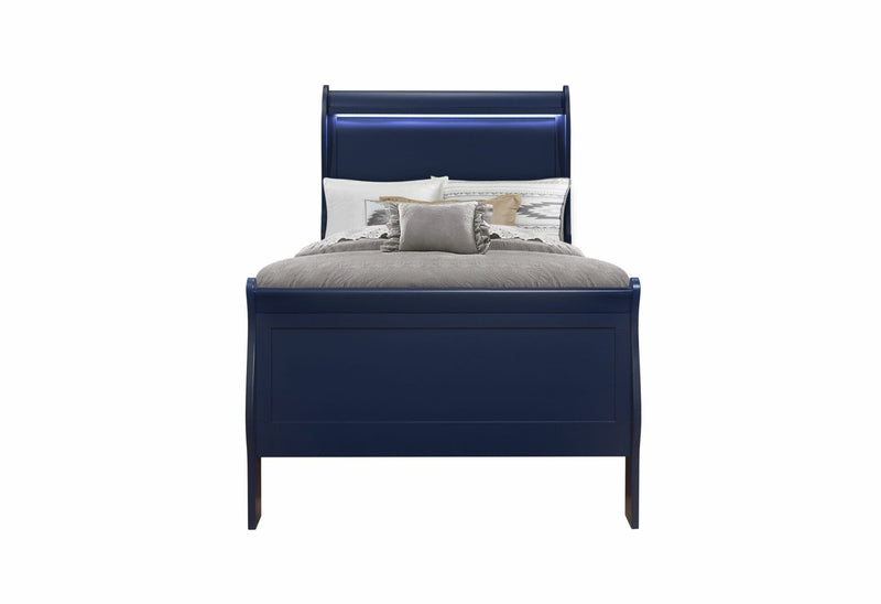 Charlie Blue Twin Bed With Led - CHARLIE-BLUE-TB W/LED