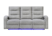U6611 Grey 15 Power Reclining Sofa With Led - U6611-GREY 15-PRS W/LED