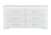 Naomi Silver Marble Dresser With Led - NAOMI-SILVER MARBLE-DR W/ LED