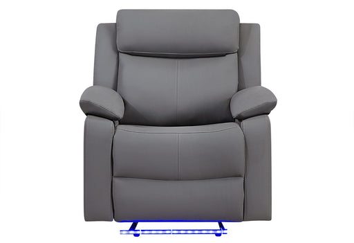 U6026 Grey Pu 46A Glider Recliner With Led - U6026-GREY PU 46A-GR W/ LED