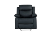 U6026 Black Pu 72A Glider Recliner With Led - U6026-BLACK PU 72A-GR W/ LED