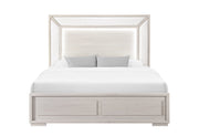 Clara Beige King Bed With Led - CLARA-BEIGE-KB W/LED