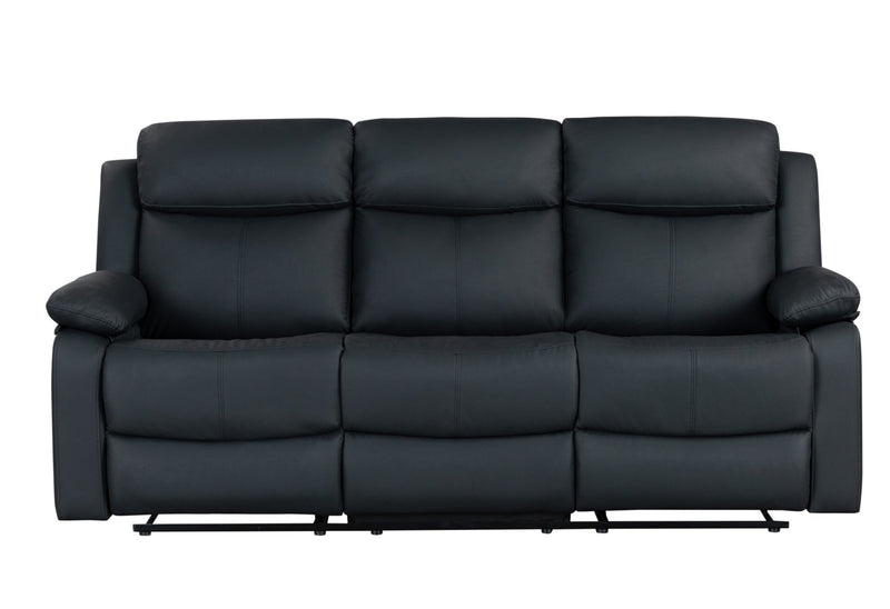 U6026 Black Pu 72A Reclining Sofa With Led - U6026-BLACK PU 72A-RS W/ LED