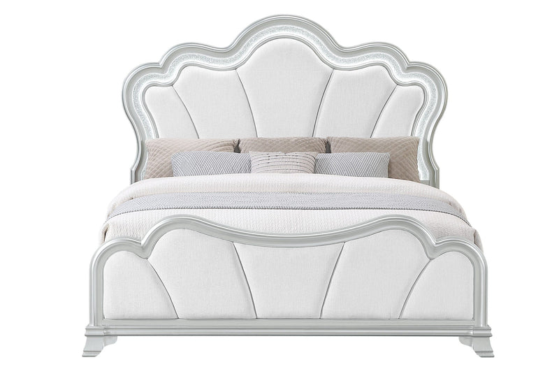 Aria Silver Queen Bed With Led - ARIA-SILVER-QB W/LED