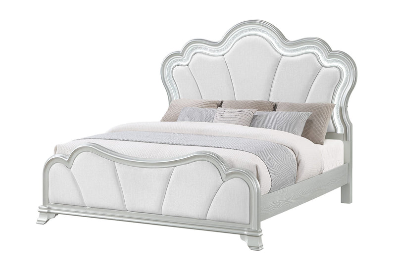 Aria Silver Queen Bed With Led - ARIA-SILVER-QB W/LED