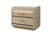 Genesis Gold Nightstand With Led - GENESIS-GOLD-NS W/LED