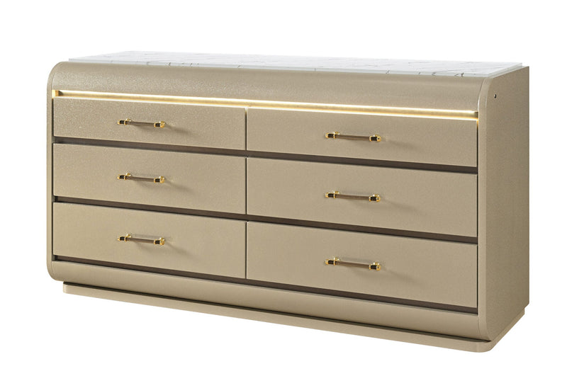 Genesis Gold Dresser With Led - GENESIS-GOLD-DR W/LED