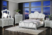 Aria Silver Nightstand With Led - ARIA-SILVER-NS W/LED