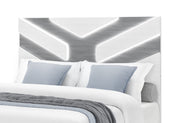 Optimus Wht King Bed Group - OPTIMUS-WHT/GRY-KBG W/LED